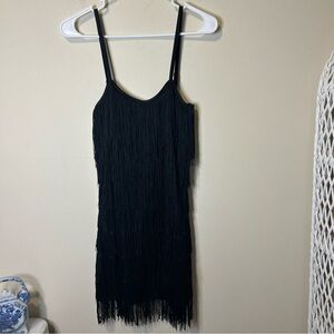 Dreamgirl Dress Women’s Small Flapper Gatsby Fringe  Halloween Black Costume 20s